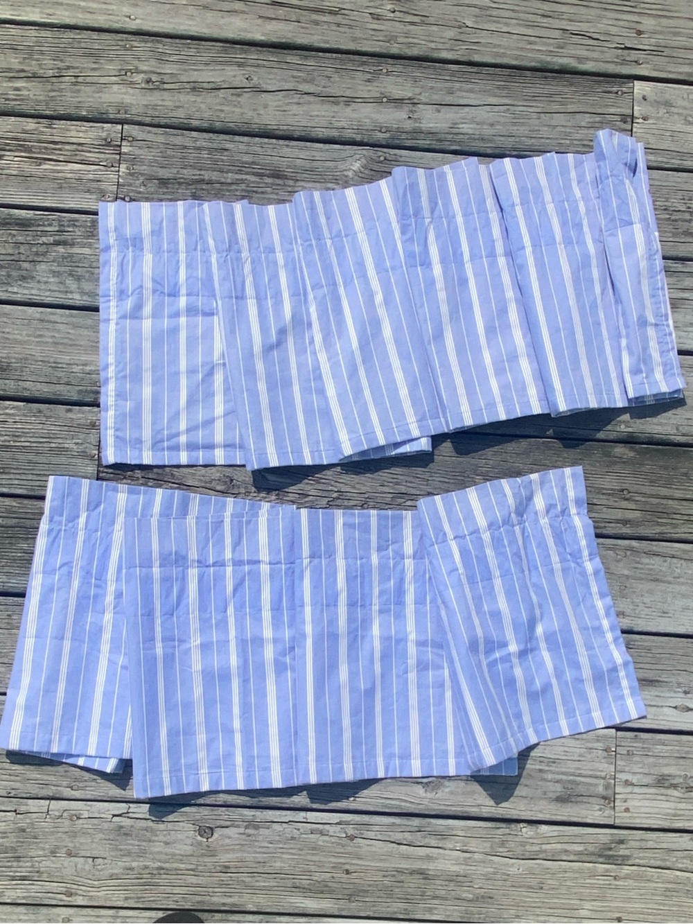 Laura Ashley Set of 2 Valances Window light blue & white stripes Vintage